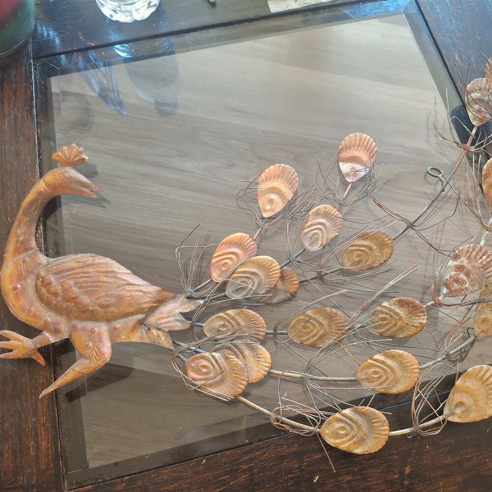 Vintage Peacock Metal Wallhanging